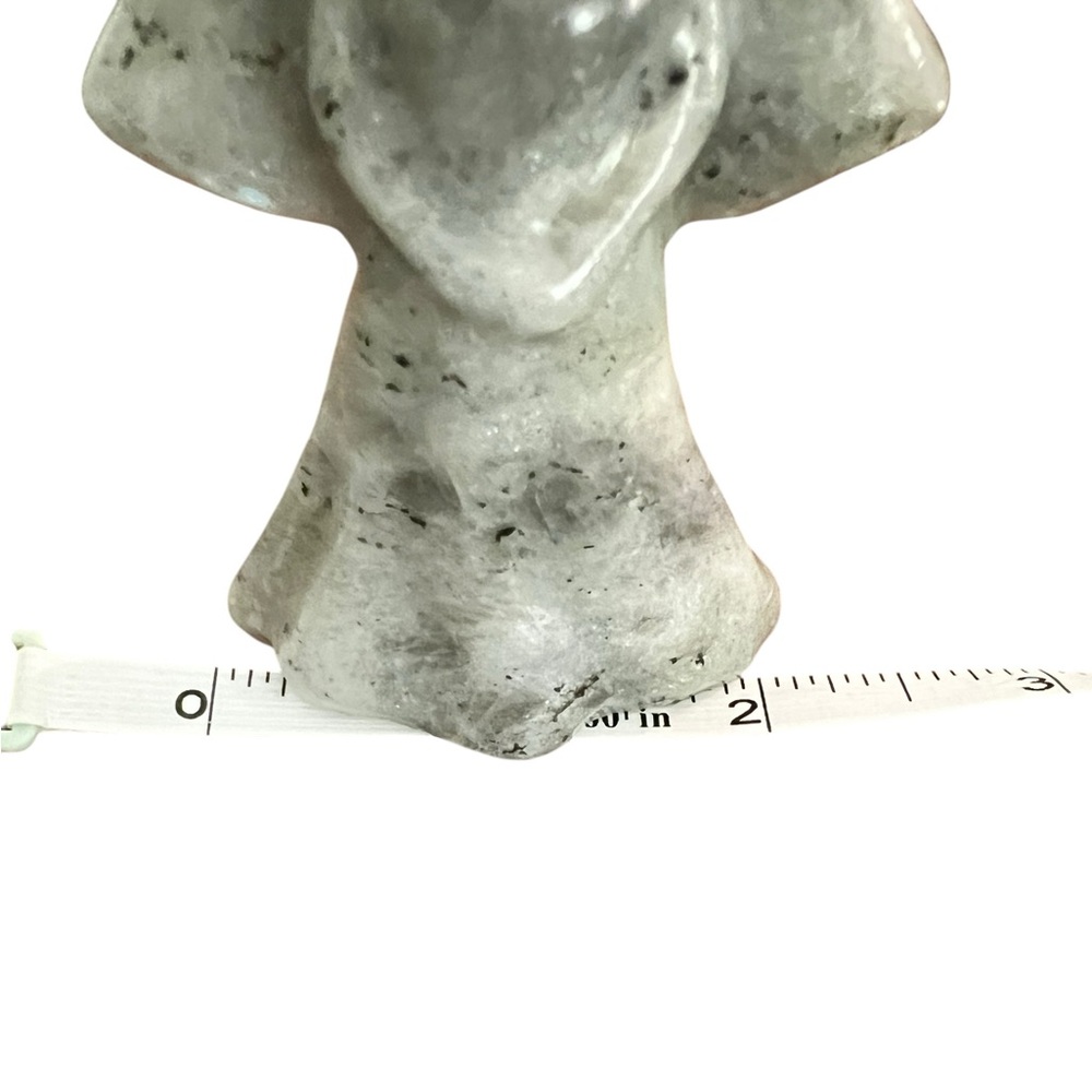 Labradorite Angel Figurine • Hand Carved Stone Angel • 3” Crystal Decor - Picture 5 of 5